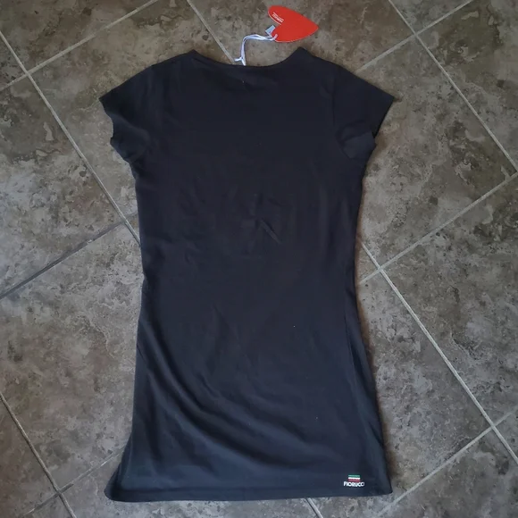 Fiorucci Italy little black t-shirt dress micro mini cotton designer size S - Picture 3 of 10
